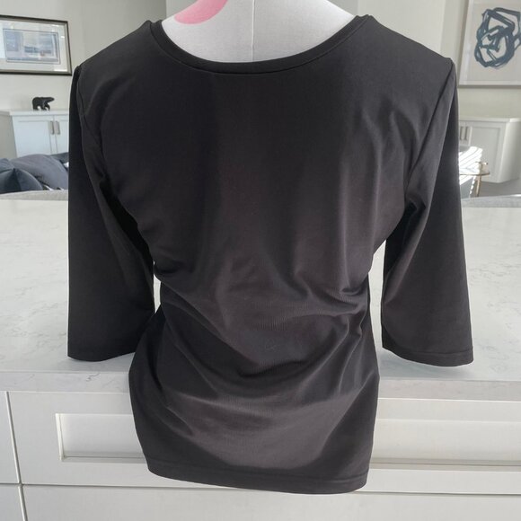 Mexx Casual Scoop Neck Elbow Sleeve Length Polyester Blend Top Black Sz M/L - Picture 4 of 8